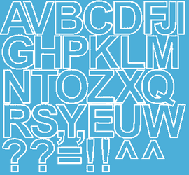 Naklejki litery samoprzylepne 4 cm jasnoniebieski matowy