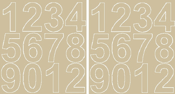 Naklejka cyfry samoprzylepne 7 cm naklejki beżowy matowy