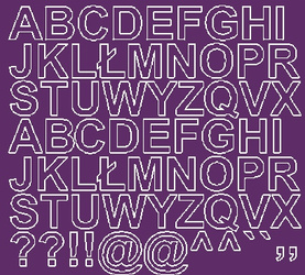 Naklejka litery samoprzylepne 2,5 cm naklejki fioletowy połysk