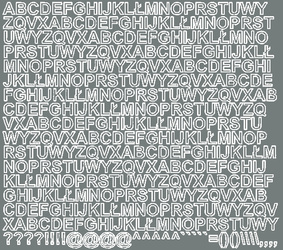 Naklejka litery samoprzylepne 1 cm naklejki szary z połyskiem