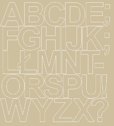 Naklejka litery samoprzylepne 10 cm naklejki beżowy z połyskiem