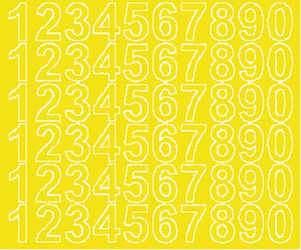 Naklejka cyfry samoprzylepne 3 cm naklejki żółty matowy