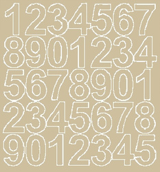 Naklejka cyfry samoprzylepne 4 cm naklejki beżowy z połyskiem