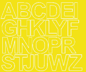 Naklejka litery samoprzylepne 4,5 cm naklejki żółty z połyskiem