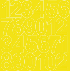 Naklejka cyfry samoprzylepne 12 cm naklejki żółty matowy