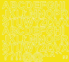 Naklejka litery samoprzylepne 2,5 cm naklejki żółty matowy