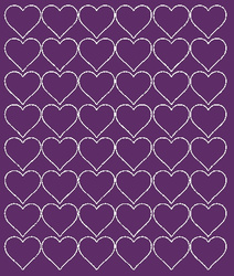 Naklejki serca walentynki 3 cm naklejka 48 sztuk fioletowy połysk