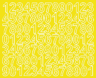 Naklejka cyfry samoprzylepne 2.5 cm naklejki żółty z połyskiem