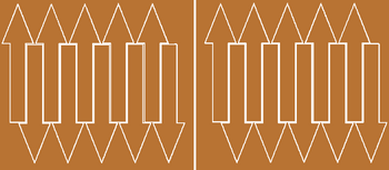 Naklejki strzałki, strzałka 15x4 cm 20 szt. miedziany matowy