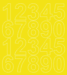 Naklejka cyfry samoprzylepne 5 cm naklejki żółty matowy