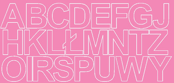 Naklejka litery samoprzylepne 7 cm naklejki różowy z połyskiem