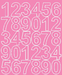 Naklejka cyfry samoprzylepne 4,5 cm naklejki różowy matowy.