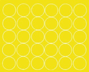 Naklejka koła 8 cm naklejki kółka kropki 30 sztuk żółty połysk