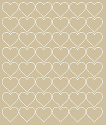 Naklejki serca walentynki 3 cm naklejka 48 sztuk beżowy połysk