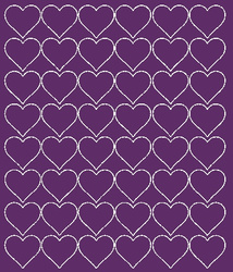 Naklejki serca walentynki 3 cm naklejka seduszko 48 sztuk fioletowy matowy