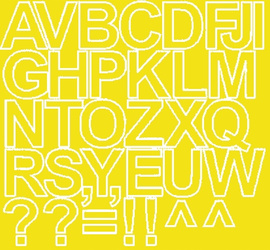 Naklejka litery samoprzylepne 4 cm naklejki żółty z połyskiem