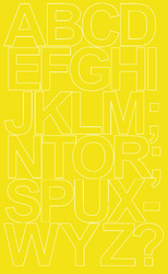 Naklejka litery samoprzylepne 12 cm naklejki żółty z połyskiem