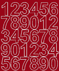 Naklejka cyfry samoprzylepne 4,5 cm naklejki ciemno czerwony matowy.