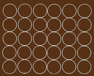 Naklejka koła 8 cm naklejki kółka kropki 30 sztuk brązowy połysk