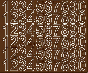 Naklejka cyfry samoprzylepne 3 cm naklejki brązowy matowy