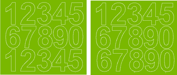 Naklejki cyfry samoprzylepne 6 cm limonkowy zielony matowy