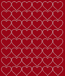 Naklejki serca walentynki 3 cm 48 szt ciemno czerwony matowy