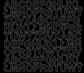 Naklejka litery samoprzylepne 2 cm naklejki czarne matowe