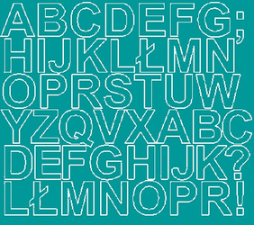 Naklejka litery samoprzylepne 3 cm naklejki turkusowy matowy