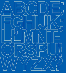 Naklejka litery samoprzylepne 10 cm naklejki niebieski matowy