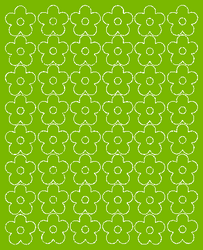 Naklejki na ścianę kwiatki 48 szt. limonkowy zielony matowy