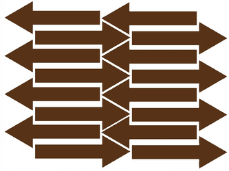 Naklejka strzałki 20x7 cm 16 sztuk naklejki brązowy matowy