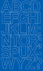 Naklejka litery samoprzylepne 12 cm naklejki niebieski połysk