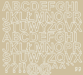 Naklejka litery samoprzylepne 2,5 cm naklejki beżowy z połyskiem