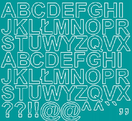 Naklejka litery samoprzylepne 2,5 cm naklejki turkusowy matowy