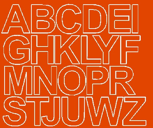 Naklejka litery samoprzylepne 4,5cm naklejki pomarańczowy połysk