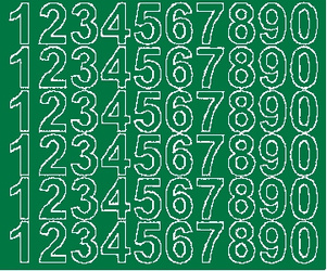 Naklejka cyfry samoprzylepne 3 cm naklejki zielony matowy