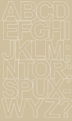 Naklejka litery samoprzylepne 12 cm naklejki beżowy matowy