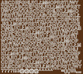 Naklejki litery samoprzylepne 1 cm naklejki brązowy matowy