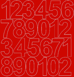 Naklejka cyfry samoprzylepne 12 cm naklejki czerwny matowy