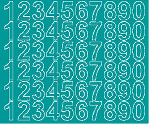 Naklejka cyfry samoprzylepne 3 cm naklejki turkusowy z połyskiem