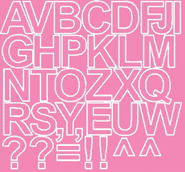 Naklejka litery samoprzylepne 4 cm naklejki różowy z połyskiem