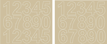 Naklejka cyfry samoprzylepne 6 cm naklejki beżowy matowy