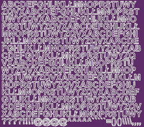 Naklejka litery samoprzylepne 1 cm naklejki fioletowy połysk