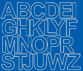 Naklejka litery samoprzylepne 4,5 cm naklejki niebieski połysk