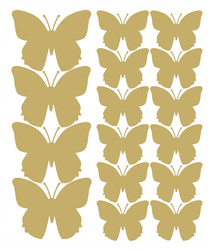 Naklejka na ścianę motyle naklejki 32 sztuki złoty matowy