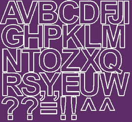 Naklejka litery samoprzylepne 4 cm naklejki fioletowy matowy