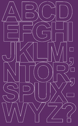 Naklejka litery samoprzylepne 12 cm naklejki fioletowy matowy