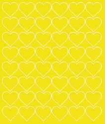 naklejki serca walentynki 3 cm naklejka 48 sztuk żółty matowy