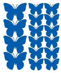 Naklejka na ścianę motyle naklejki 32 sztuki niebieski matowy