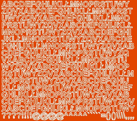 Naklejka litery samoprzylepne 1 cm naklejki pomarańczowy matowy